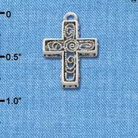 C2747 - Filigree Cross - Silver Charm